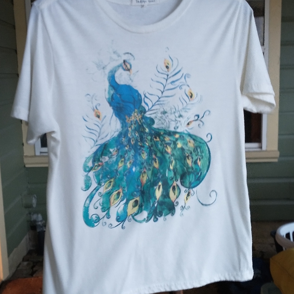 Ladies shirt. Peacock. Sz s